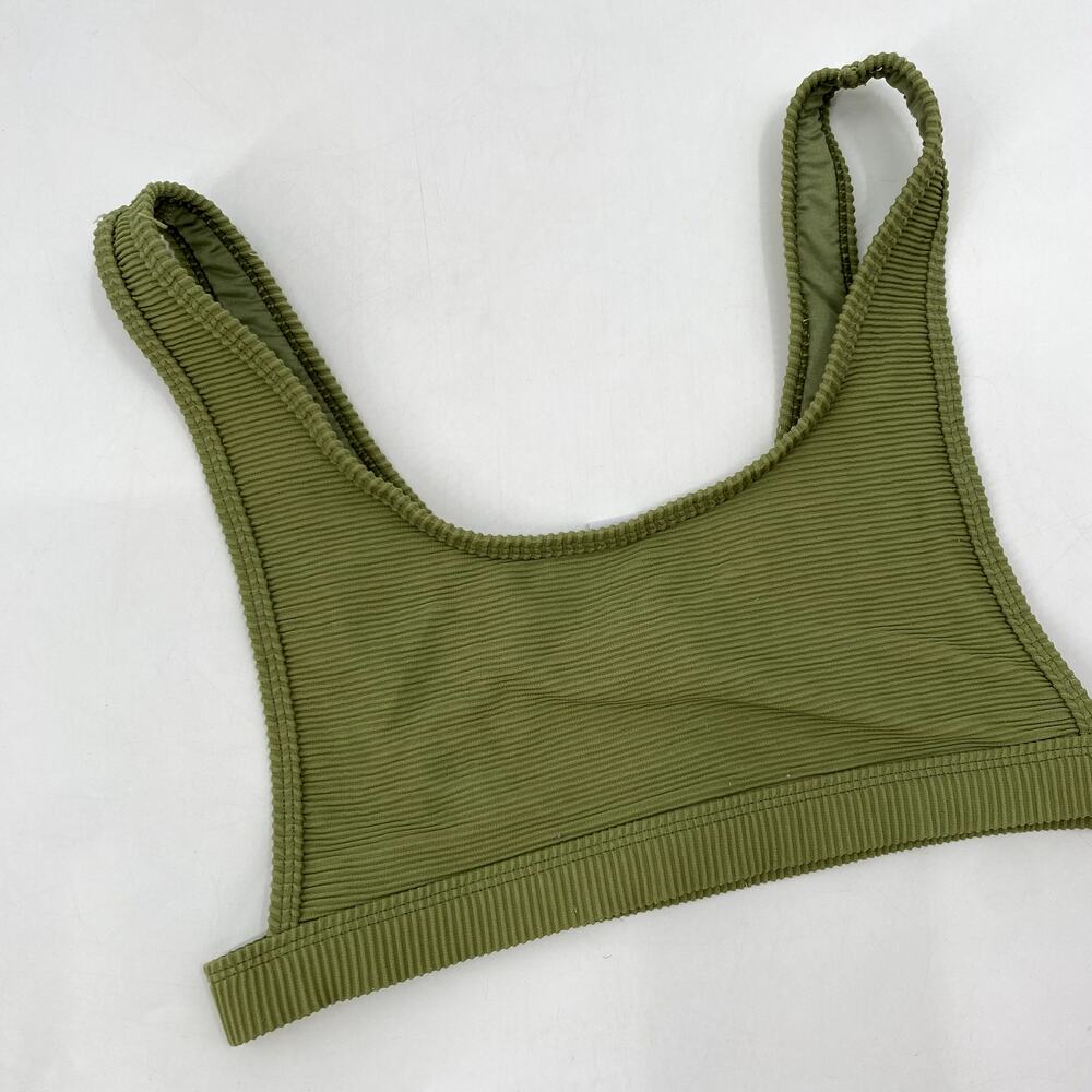 TWIIN green ribbed bikini top